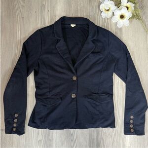 J. Crew Women's Dark Blue Blazer with Button Details